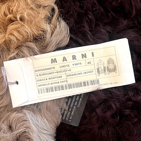 Marni Patchwork Shearling Jacket Size 42 - Picture 4 of 8